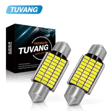 2x Car Festoon C5W 3014 LEVOU Chip Lâmpada 12 v Canbus Livre de Erros 5 w Lâmpada Interior Dome Luzes de Leitura super Branco 31/36/39/41mm