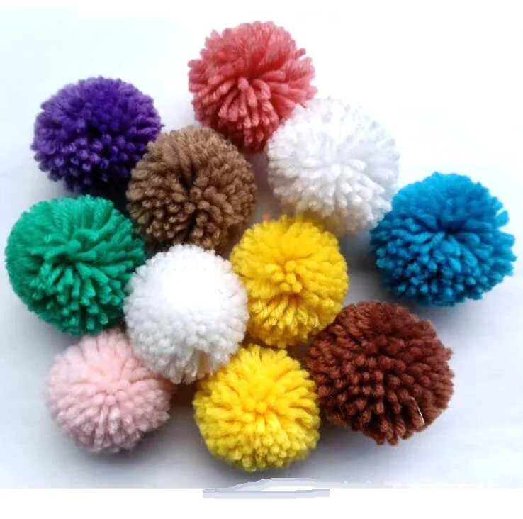 

100pcs/lot Winter 5cm Artificial Thick Acrylic Fur Pom pom For Knit Beanies Accessories Fur Ball Hairy Ball