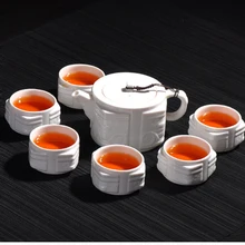 Высокое качество, белый фарфоровый чайный сервиз, 6 шт., чайная чашка, 1 шт., чайный заварник, кунг-фу,, Самые продаваемые чайные сервизы. Креативная кофейная чашка