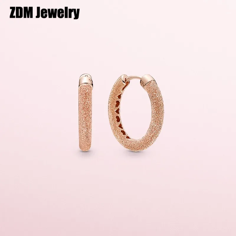 

100% 925 Sterling Silver Spring Preview Rose Matte Brilliance Hearts Earring Charm Launched in Succession