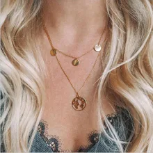 Trendy Gold Silver World Map Pendant Necklace Bohemian Sequins Double Layered Chain Choker Necklace Collier Femme Trendy Gold Silver World Map Pendant Necklace Bohemian Sequins Double Layered Chain Choker Necklace Collier Femme