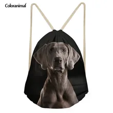 Coloranimal 3D принт для мужчин и женщин Дорожная мягкая на завязке Сумка милая собака Веймаранер собака пляжный спортивный рюкзак мужская струнная сумка