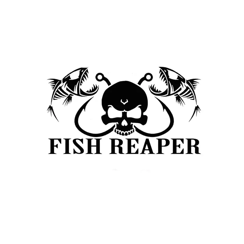 Download 17.8CM*10.2CM Fish Reaper Skull Hooks skeleton Hunting ...