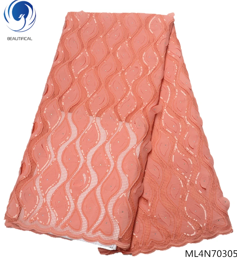BEAUTIFICAL чистая кружевная ткань французские сетчатые кружева ткань нигерийская африканская кружевная ткань высокое качество кружева Последняя мода ML4N703