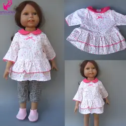 18 "Кукла платье для 45 см девочка кукла платье + леггинсы комплекты одежды для reborn baby Doll Одежда
