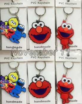 

20Pcs mixed cartoon Sesame street Key Chains Pendant PVC Key Chains For Best Small gifts S476