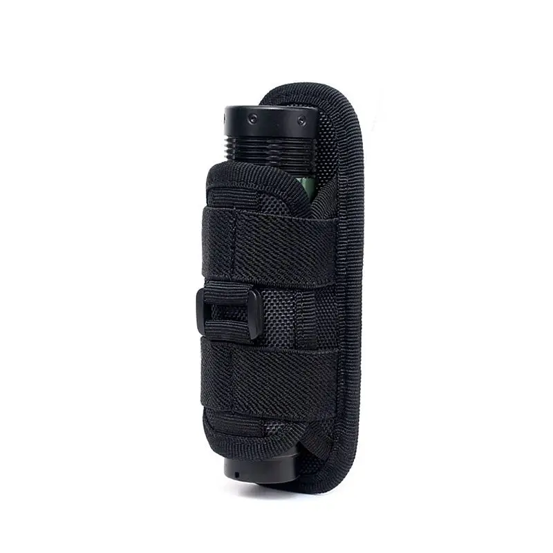 

Tactical Molle Flashlight Pouch Multifunctional LED Torch Holster Case Cover Outdoor Camping Hiking Light Clip Black color