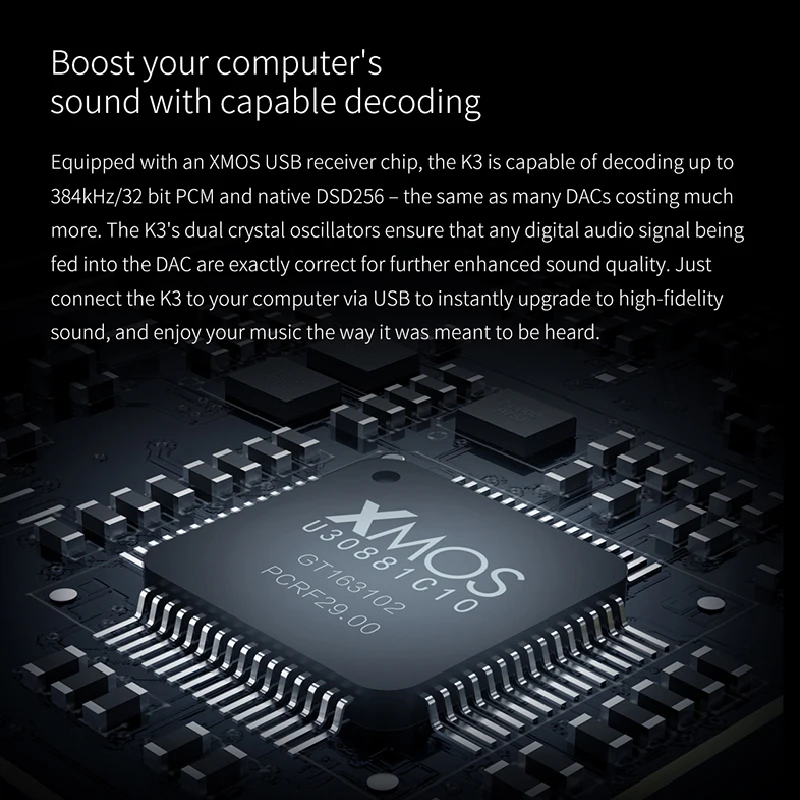 FiiO K3 Mini Portable Headphone Amplifier Desktop AMP USB C DAC AKM AK4452 Support Coaxial Optical Digital Outs PCM384k DSD256