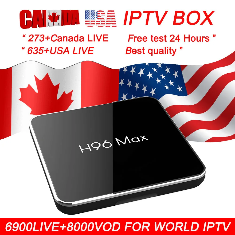 

H96 max x2 usa iptv android 8.1 tv box 8000+ Livetv vod canada france arabic uk belgium spain iptv subscription 4k smart tv box