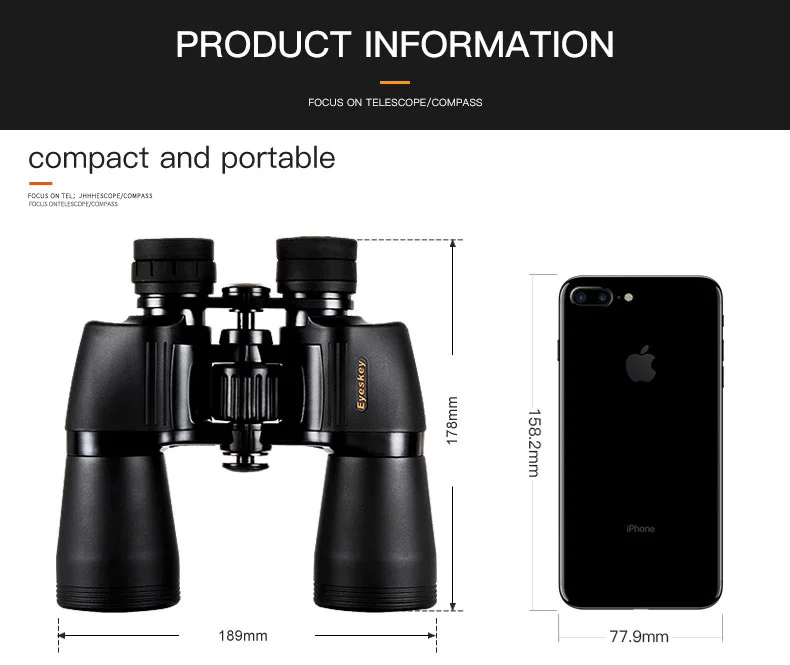 10x50 Eyeskey Porro Профессиональный бинокль шейный ремешок кемпинг охотничьи прицелы мощный бинокль телескоп Bak4 Призма Оптика