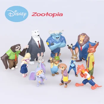 

Disney Zootopia 12pcs/set toys Action Figure Doll Toy PVC Zootopia Figure Toys model Rabbit Judy Cop Fox Nick Cartoon Brinquedos