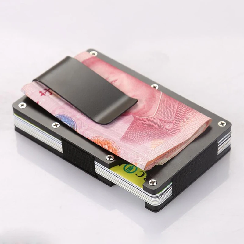 Metal-Mini-Money-Clamp-Fashion-RFID-Anti-chief-Credit-Business-Card-Holder-Car-ID-Holders-Wallet