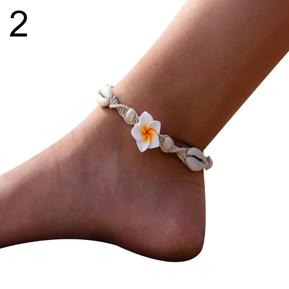 

2018 Fashion Bohemian Woven Shell Flower Ankle Bracelet Handmade Women Beach Foot Jewelry Gift