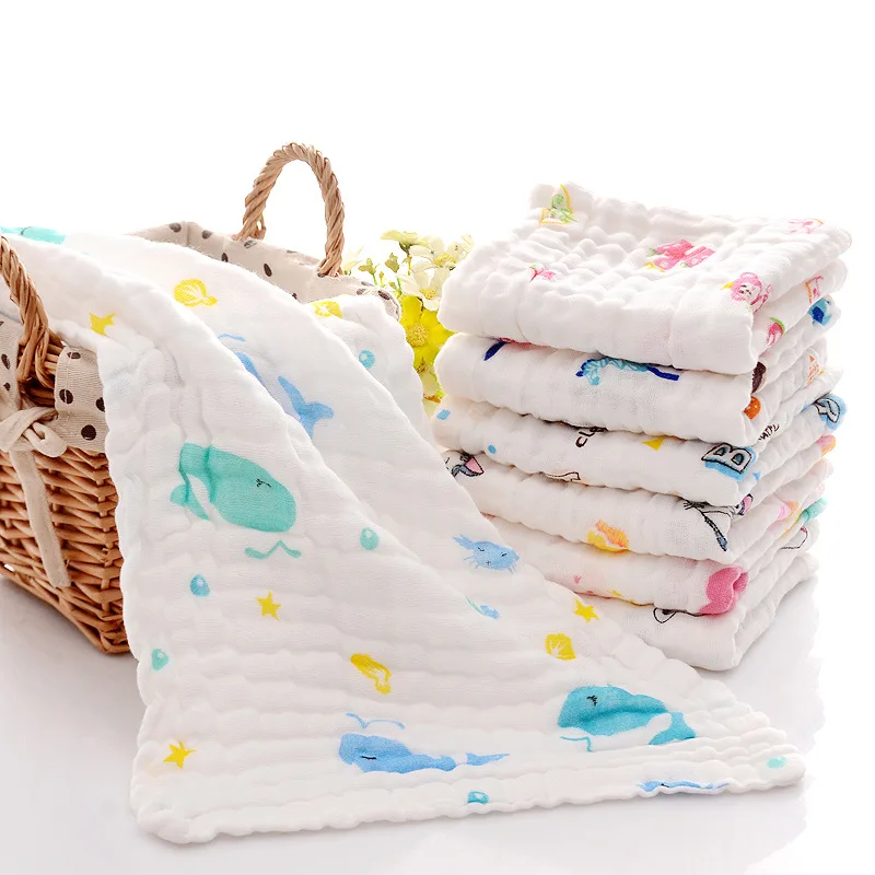 

10pcs/lot Baby Handkerchief Square Fruit Pattern Towel 30x50cm Muslin Cotton Infant Face Towel Wipe Cloth