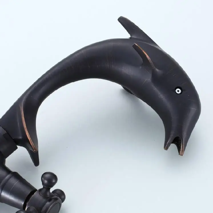 حوض الحنفيات دولفين أسود الحمام الصنابير الكلاسيكية الغرور مرحاض المنزل الديكور عالية قوس المزدوج 2 مقبض قطب رافعة SY-3337R حوض الحنفيات دولفين أسود الحمام الصنابير الكلاسيكية الغرور مرحاض المنزل الديكور عالية قوس المزدوج 2 مقبض قطب رافعة SY-3337R