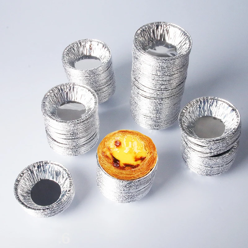 250Pcs Disposable Aluminum Foil Egg Tart Mold Foil Cookie Muffin Cupcake Egg Tart Baking Tray