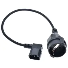 Европейские женские Schuko сокет C14 повернуть направо передачи удлинитель Длина 45 см