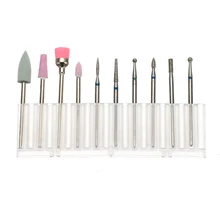 10 шт./кор. шлифовальная электрическая для ухода за ногтями сверла машина алмазная пуля бит Гель-лак кутикулы щетка для удаления комплект с двигателем