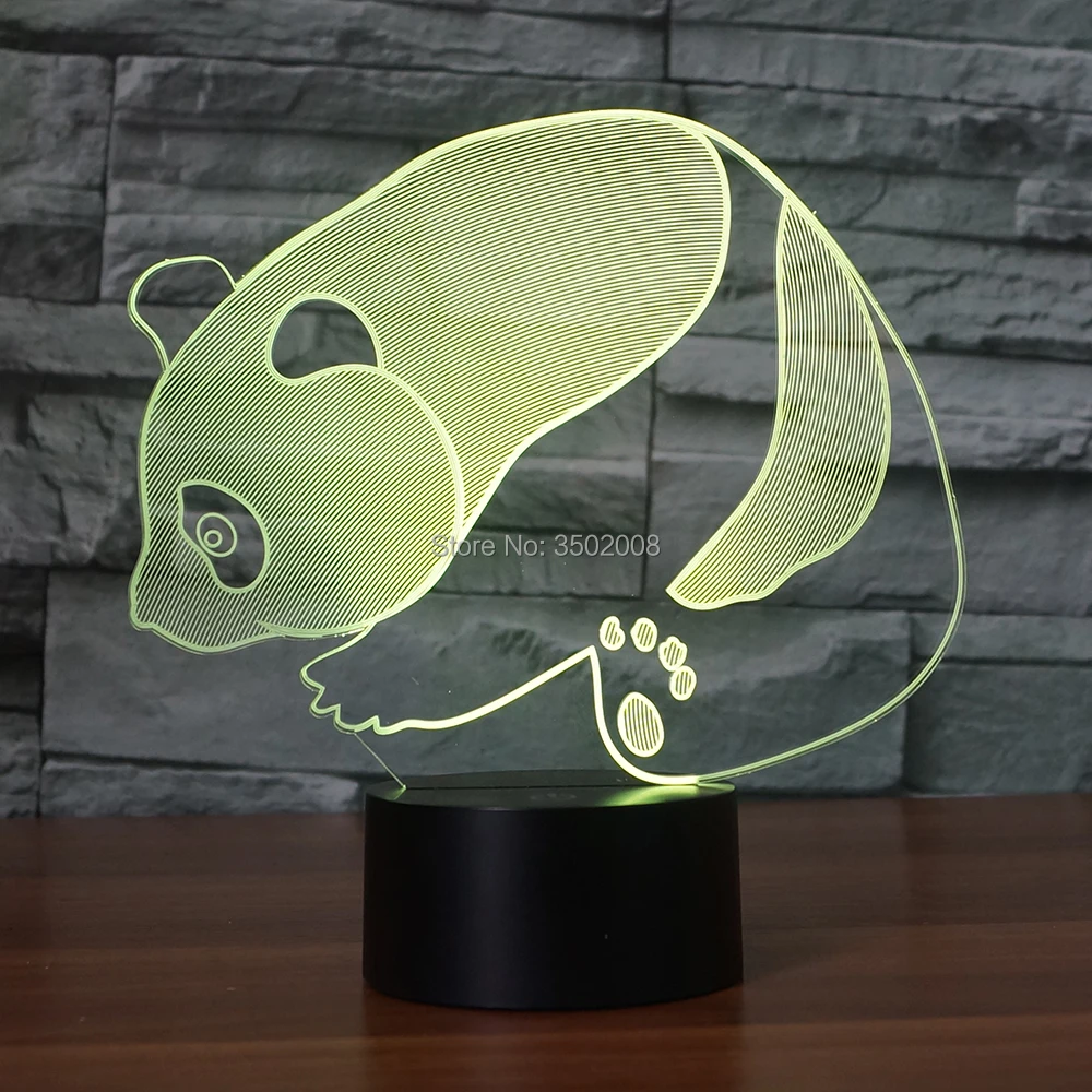 Создать Милый Панда формы 7 Изменение Цвета Светодиодный лампа для детей подарок на день рождения или украшения комнаты