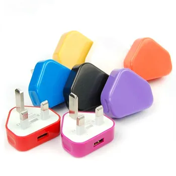 

UK Plug 3 Pin Wall Charger Single USB Power Travel Adapter 5V/1A Home charger Charging for Phone iPad 100pcs/lot