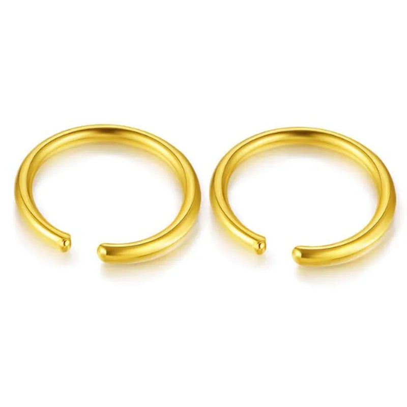 100% 18K Pure Gold 5.50mm 6.50mm 7.50mm 9mm Circle Hoop Earring For Women Simple Punk Style Brincos Round Earrings Party Jewelry цена 100% 18K Pure Gold 5.50mm 6.50mm 7.50mm 9mm Circle Hoop Earring For Women Simple Punk Style Brincos Round Earrings Party Jewelry цены онлайн