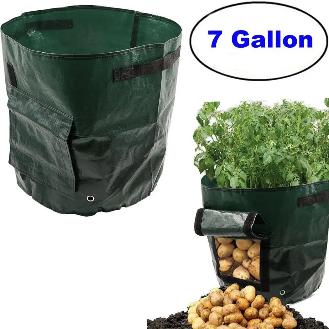 Складной PE мешок для посадки картофеля садовое ведро сделано из материала, прочный и прочный. Мешок для выращивания садовых растений - Цвет: 35x34cm