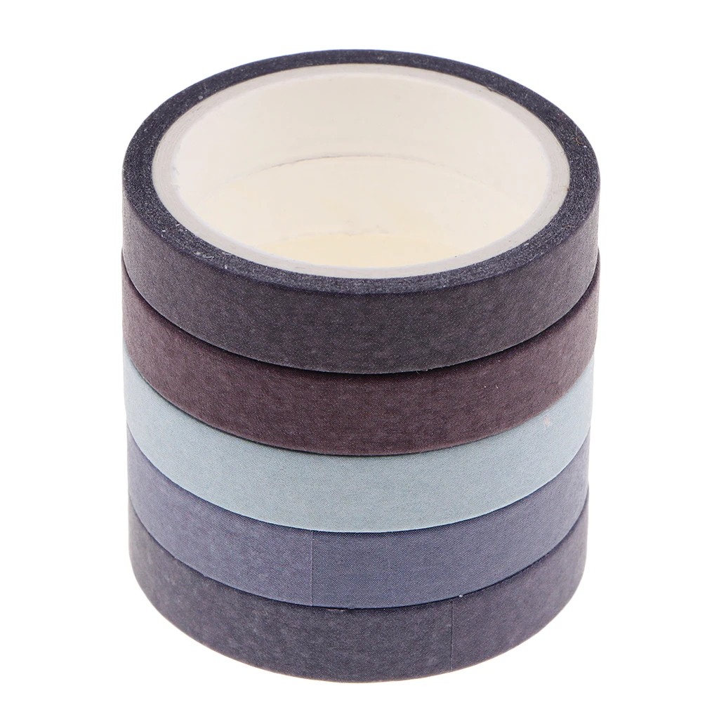 5 Roll Decorative Washi Masking Tape Set,Great for DIY Decor Scrapbooking Sticker Masking Paper Decoration Tape Adhesive School
