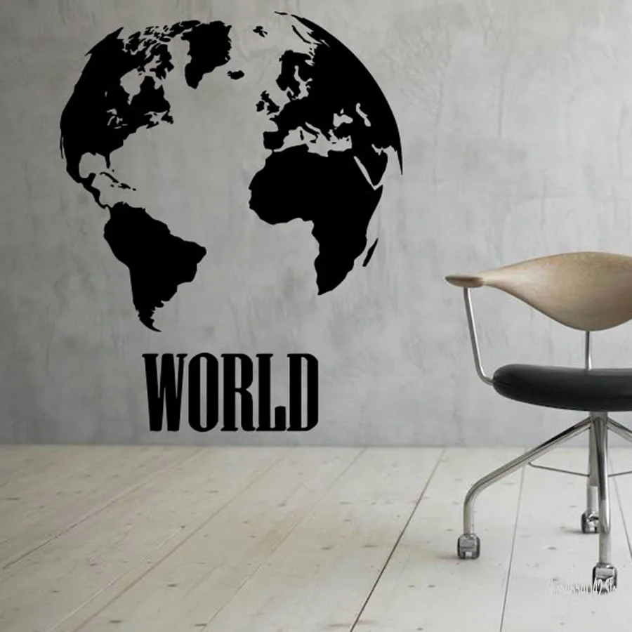 Large World Map Wall Decal Home Bedroom Living Room Art Design Murals School & Office Interior Decals Home Decor Decoration C50