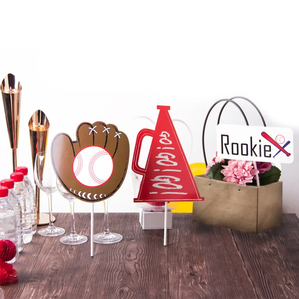 Rookie Mvp Baseball Theme Photo Booth Props Kit For Birthday Baby