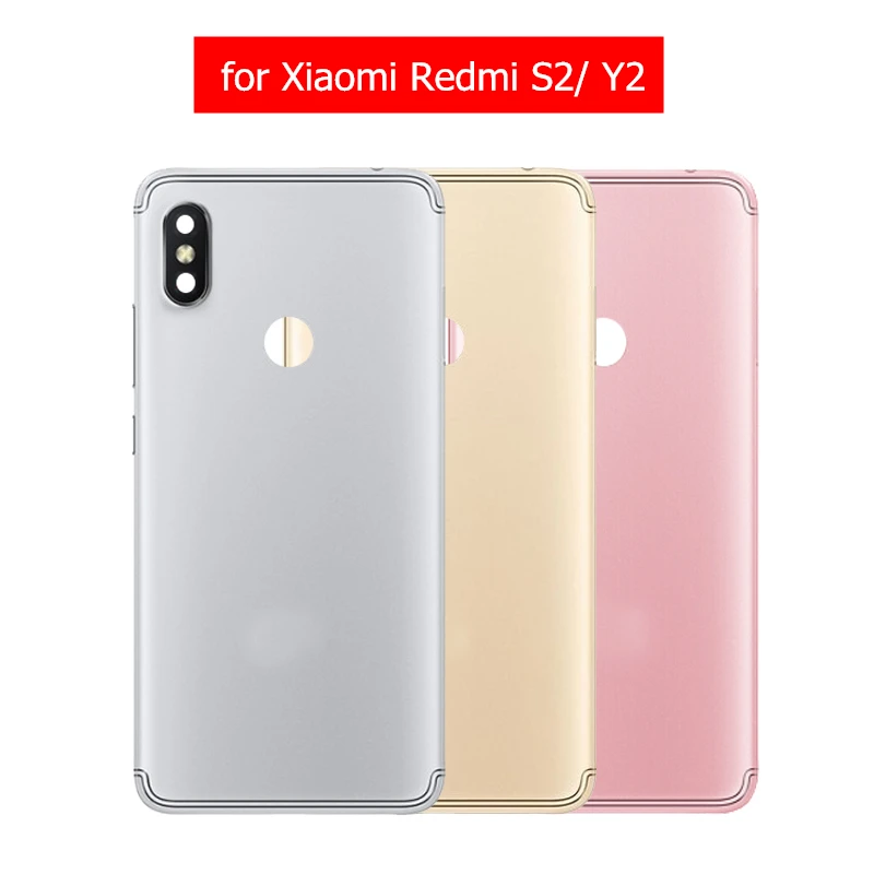 Redmi S2 батарея задняя крышка для Xiaomi Redmi Y2 задний корпус задняя дверь камера Стекло Объектив Боковая кнопка Ремонт Запасные части