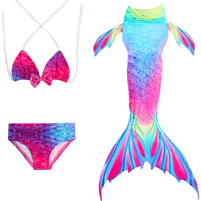 Cheap Little Mermaid Tail Cosplay Costume for Girls Swimmable Children's Mermaid Tail Monifin Fin Good Quality Children Swimwear 2018