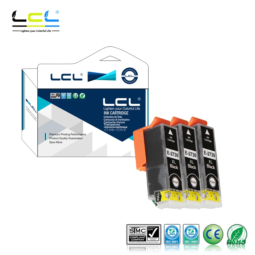 LCL 273XL T273XL020 (3 Pack Black) Ink Cartridge Compatible for Epson