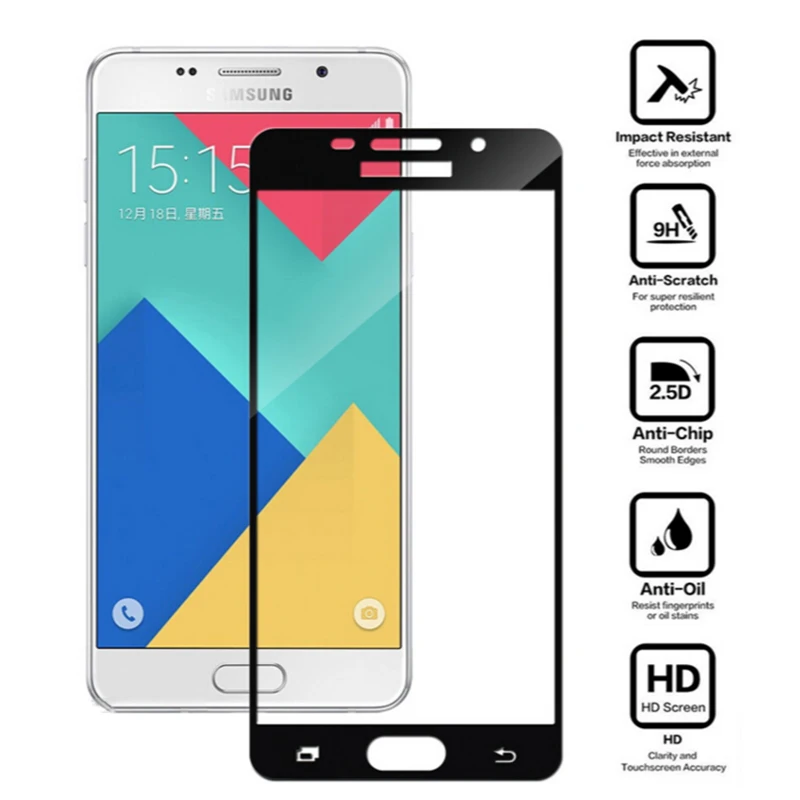 Закаленное стекло для samsung galaxy a7 2017 полноразмерная Защитная пленка a3 A5 A 3 5