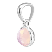 Подходит для браслетов Pandora October капельки подвески с молочный розовый кристалл 925 ювелирные изделия из бисера