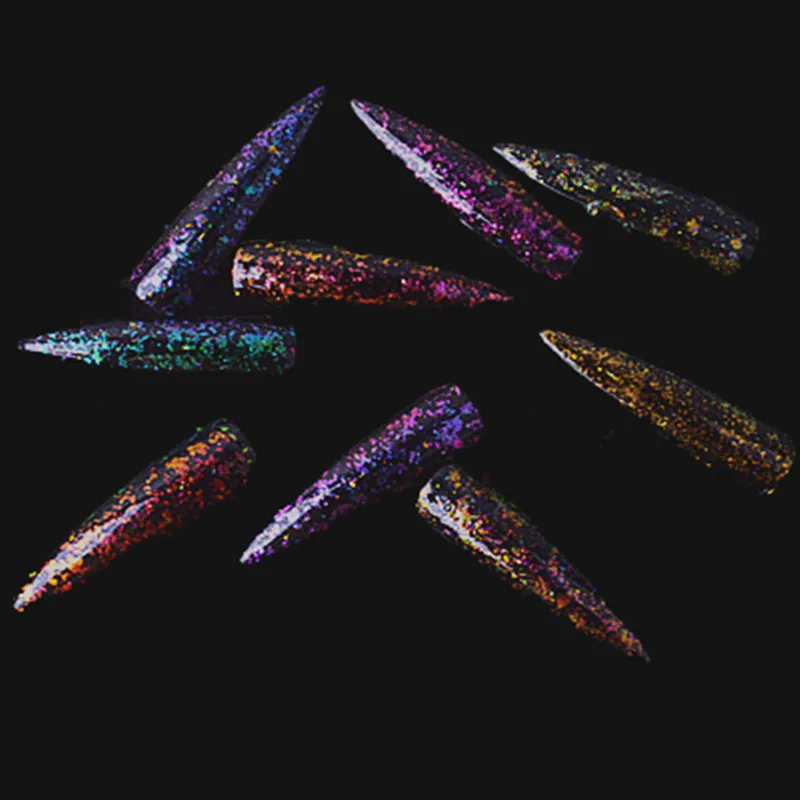 1 Box Chameleon Flakes Magic Multi Chrome Nail Powder Glitter Sequins Nail Art Gel Manicure Supplies 1 Box Chameleon Flakes Magic Multi Chrome Nail Powder Glitter Sequins Nail Art Gel Manicure Supplies
