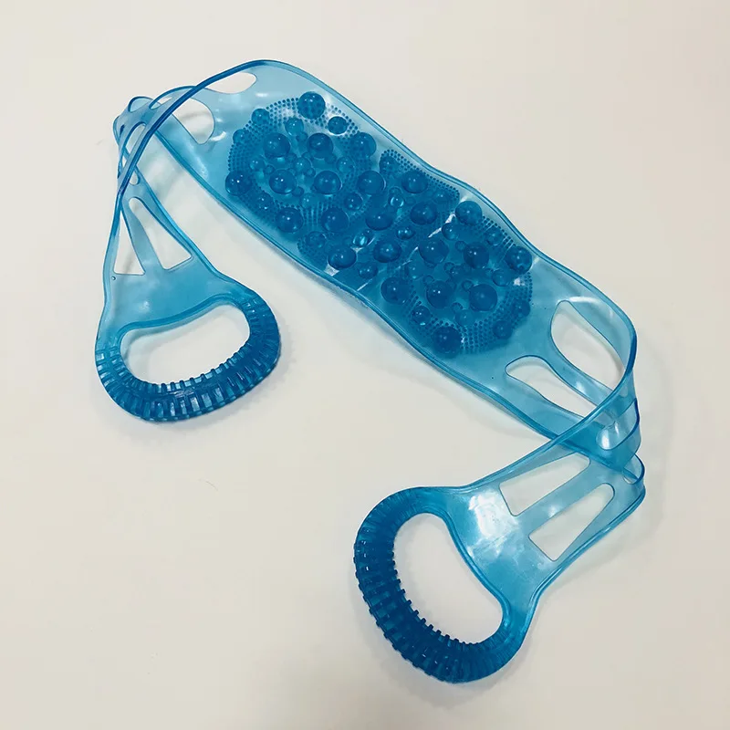 Синий силиконовый двухсторонний скруббер для спины двойной разделочный пояс скруббер щетка для тела чистящие инструменты Массажная щетка шайба для ванны бомбы