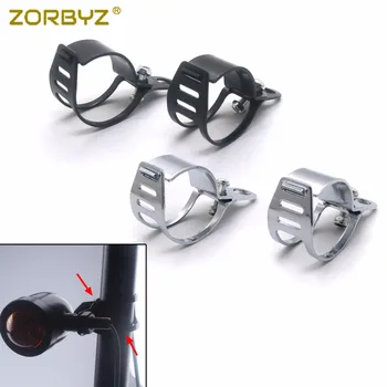 

ZORBYZ Motorcycle 41-51mm Fork Clamp Black/Chrome Aluminum Turn Signal Light Bracket Mount For Harley Honda Suzuki Kawasaki