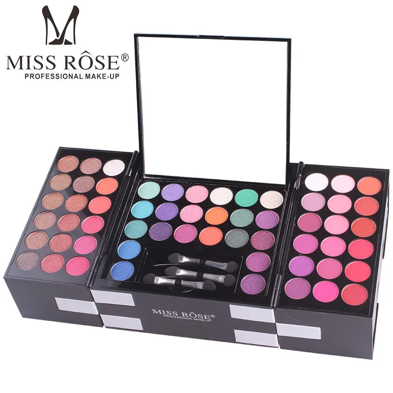 MISS ROSE 142 Цвета Профессиональные Тени для век 3 цвета румяна пудра бровей палитра