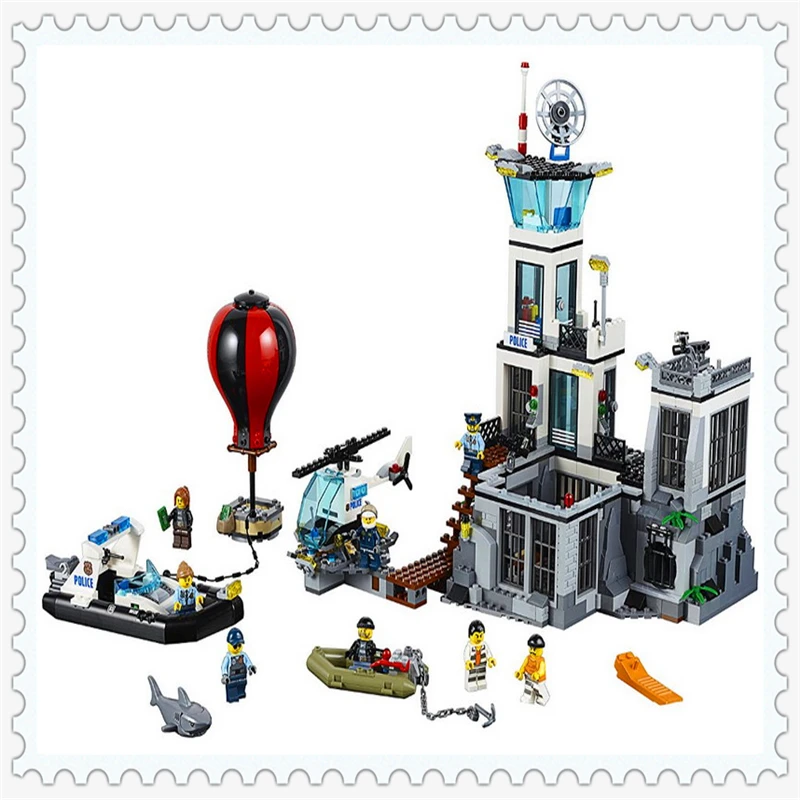 

LEPIN 02006 CITY Prison Island Plane Boat Model Building Block Compatible Legoe 815Pcs DIY Toys For Children