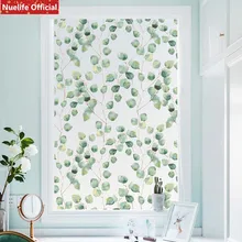 Изображение зеленого листа электростатического матовый стикер Ванная комната для детей детский сад непрозрачные гостиная стеклянный, для спальни ПВХ пленка для окон