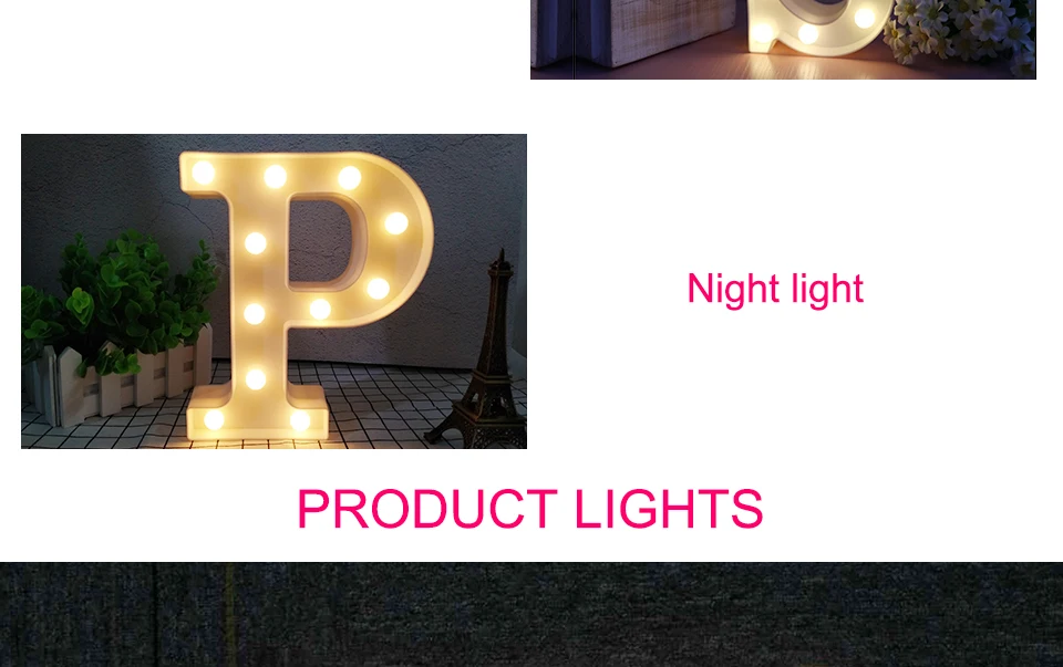 A-Z Alphabet Letter 3D LED Table Light Symbol Indoor Decoration Chirstmas Wedding Party Marquee Sign Romantic Display wall lamp (3)