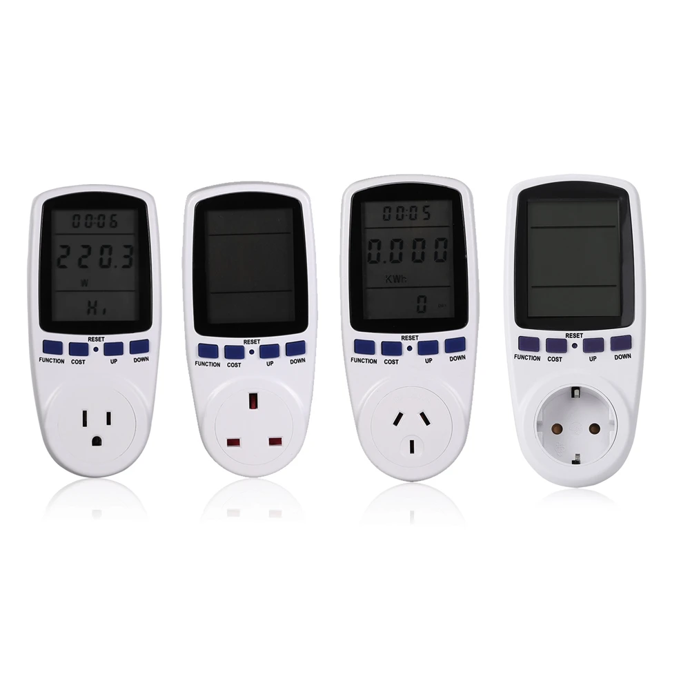 AC Power Meter 220V Digital Wattmeter EU US UK Plug Energy Meter Watt