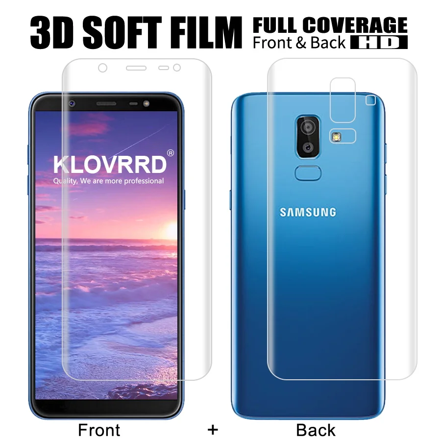 

Front + Back Soft Film For Samsung Galaxy J7 Max Screen Full Cover Protector For Samsung J8 J6 2018 Silicone Hydrogel Sticker