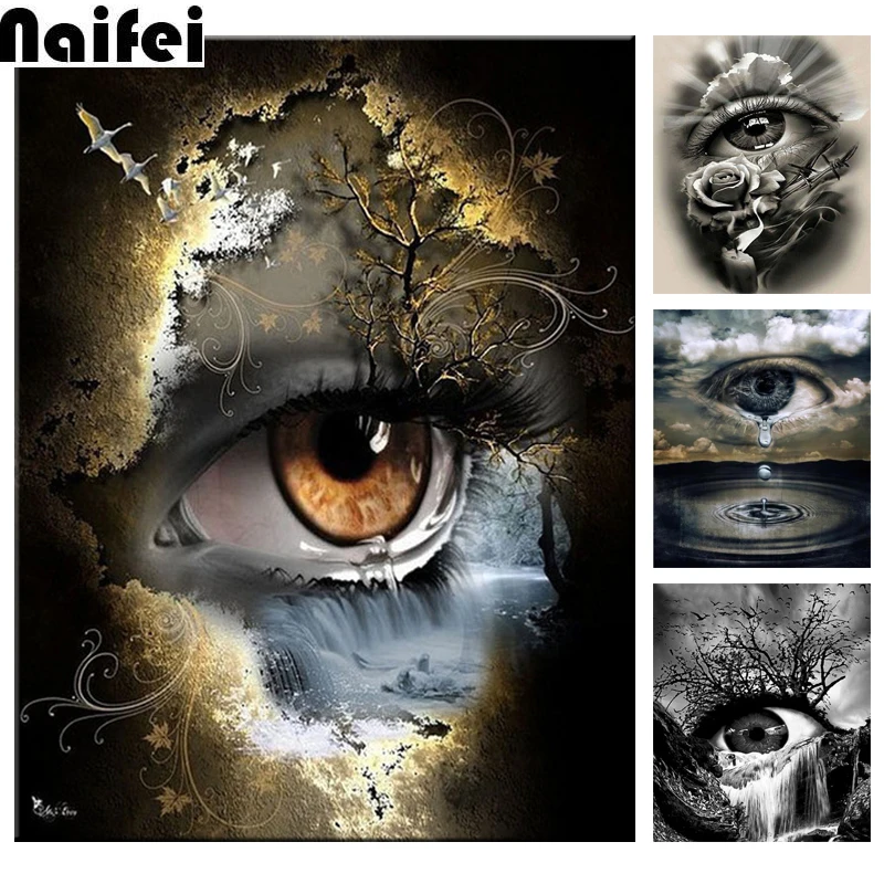 

5d diy mosaic Diamond painting Cross Stitch kit square/round Diamond Embroidery mosaic mysterious eye kit pattern picture