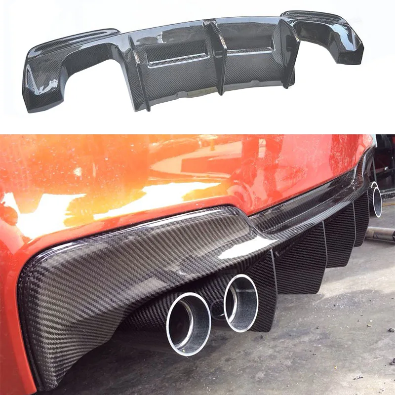 

Revozport Styling Carbon Fiber Add on Car Rear Bumper Diffuser lip Spoiler For BMW E82 M 2011-2017