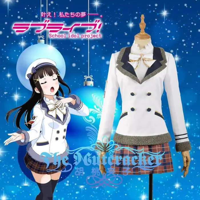 

Anime LoveLive!Sunshine! Kurosawa Dia Cosplay Costume Christmas Choir Unawakened Uniform Dress For Halloween Limited Edition