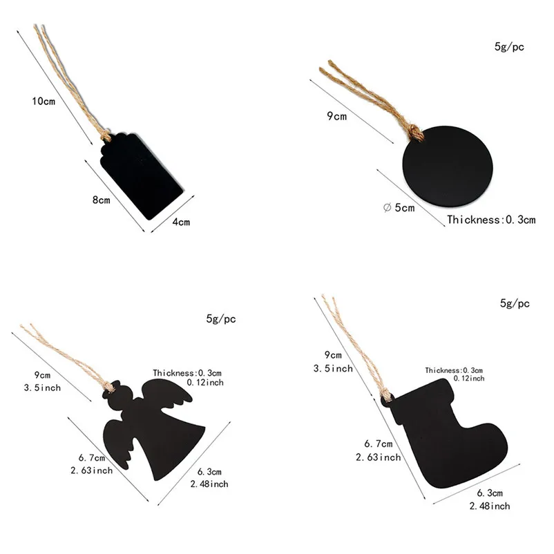 10pcs Small Blackboard Pendant Christmas Decorations Children's Home decor Ornaments Party Christmas Decorations for Home O15 (12)
