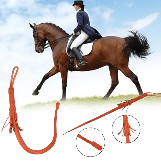 1 pcs Woven Full Leather Horse Speed Whip Horsewhips Knout Soft Riding