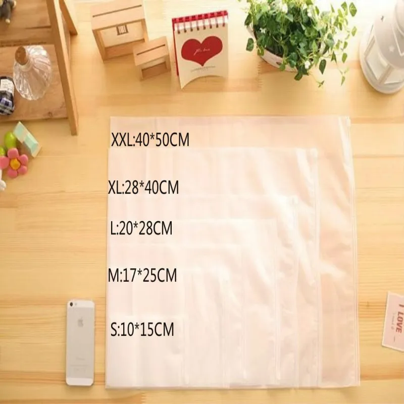 Portable Travel Set Cosmetics Clothes Lingerie Bag Transparent Plastic Storage Bag Self Sealed Zipper
