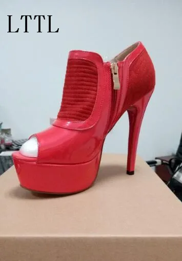 2017 most popular women pumps  stiletto high heels thin heels light red color can choose sexy peep toe   women sandals